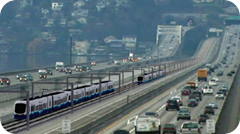 Sound Transit trains on I-90