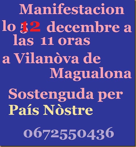 manifestacion lo 5 de decembre a Vilanòva de Magalona