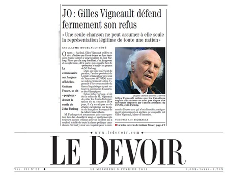 Gilles Vigneault LeDevoir 080211
