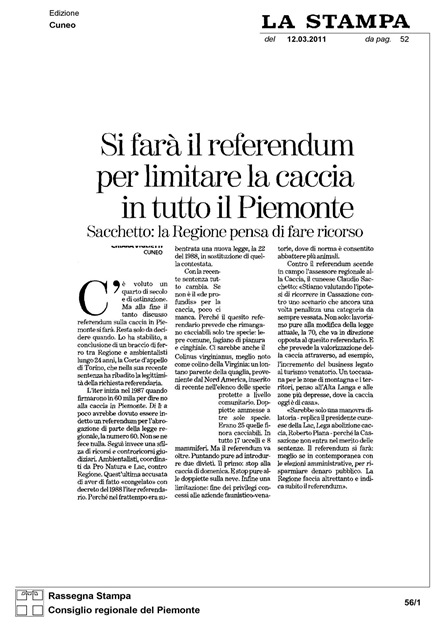 referèndum sobre la caça en Piemont