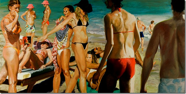 eric fischl -Beach Scene With Pink Hat, 2006.