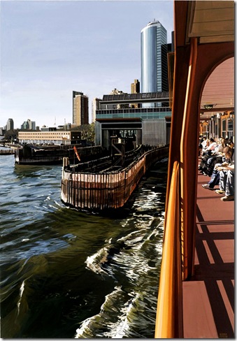 Richard Estes - Staten Island Ferry Docking Manhattan 2008