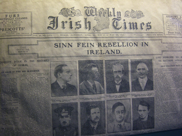 1916 Newspaper Headline, photographed at Kilmainham Jail