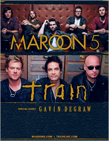 Banner de divulgação da turnê conjunta de Maroon 5 e Train