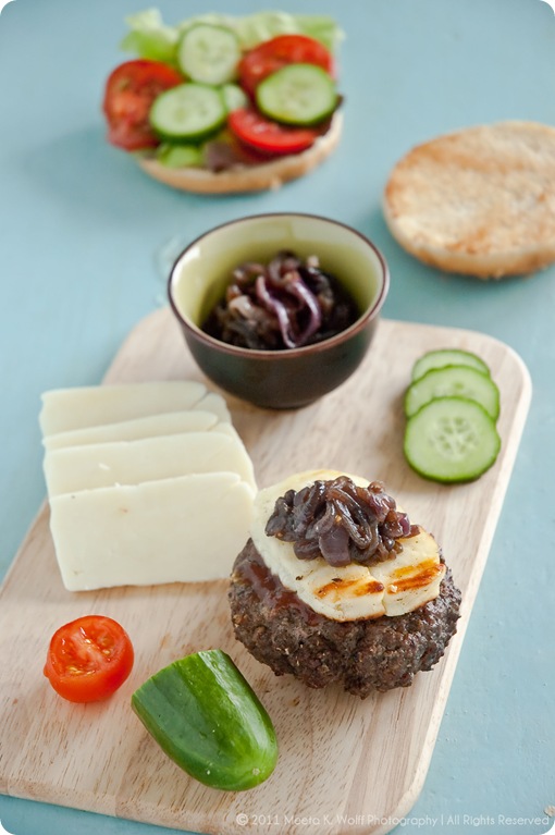 Spiced Lamb Burgers with Caramelized Halloumi Cheese (0017) by Meeta K. Wolff