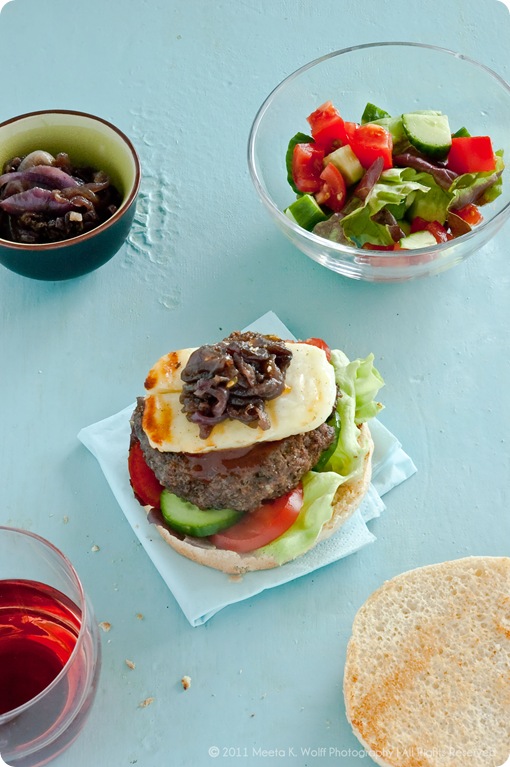 Spiced Lamb Burgers with Caramelized Halloumi Cheese (0011) by Meeta K. Wolff