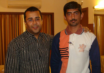 Adhirajsinh Jadeja with Chetan Bhagat