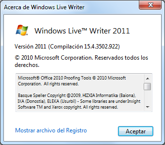 Acerca de Windows Live Writer antes de actualizar