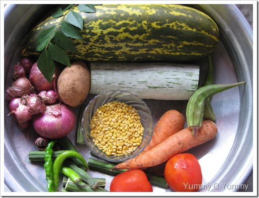 Veggies for sambar
