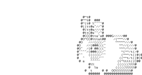 Gif Animado de um Coelho em ASCII-Art