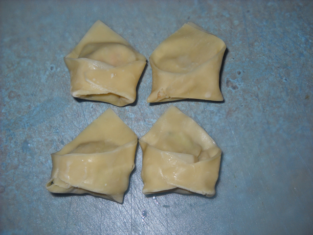 folded won tons ready to boil