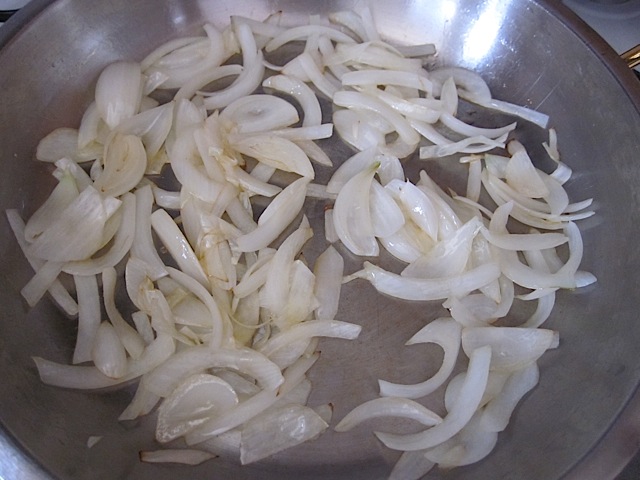 onions in pot ready to saute 