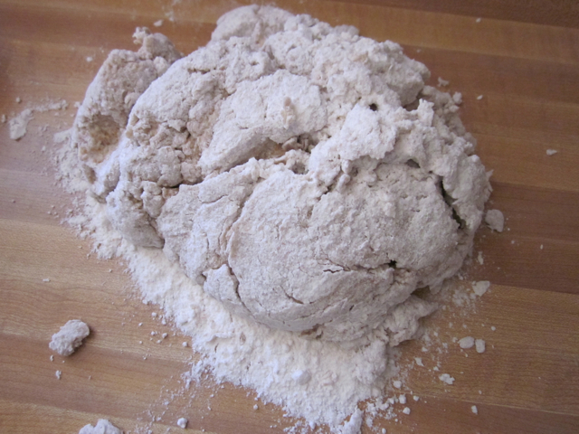 dough ball on floured counter top 