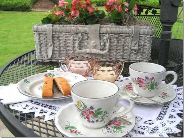 CONFESSIONS OF A PLATE ADDICT Shabby Picnic Basket Planter