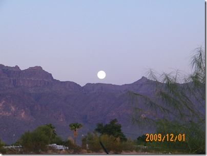 full moon over Superstition Mountain