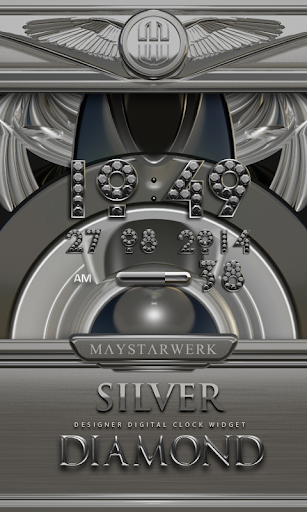 Digi Clock Widget Silver Diamo