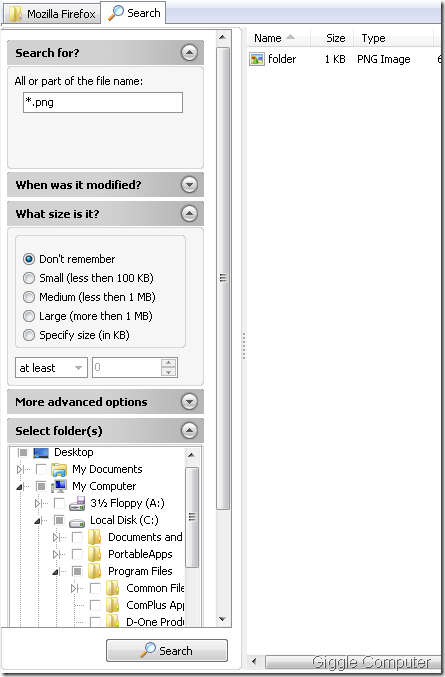 UltraExplorer - Search for files
