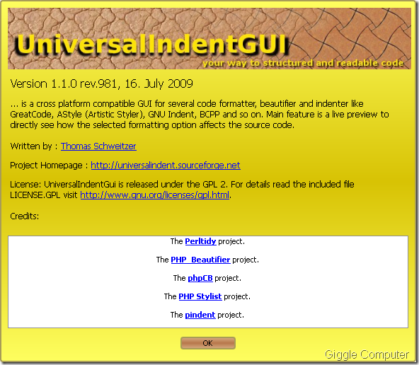 UniversalIndentGUI - About