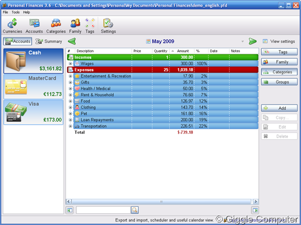 Personal Finances Free - Window