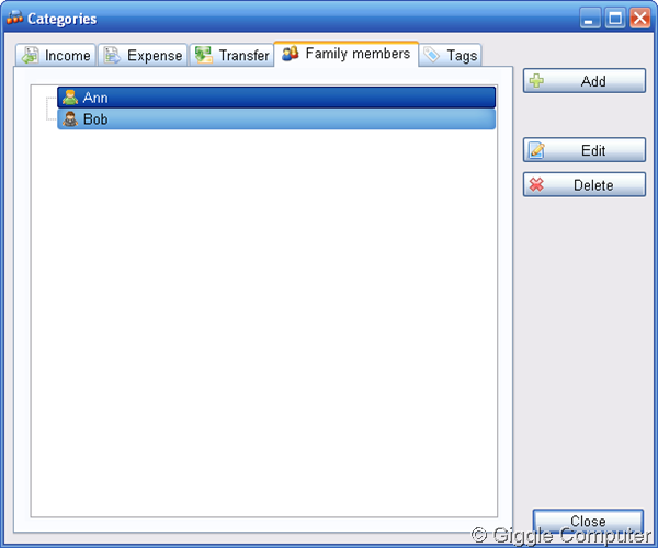 Personal Finances Free - Family members