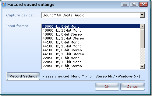 E.M Free PowerPoint Video Converter - record sound