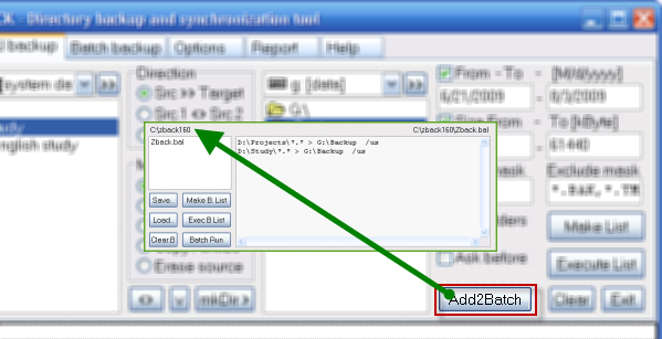 ZBack - Add to batch