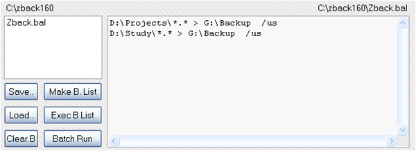 ZBack - Batch backup