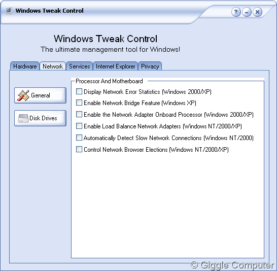 Windows Tweak Control - Network