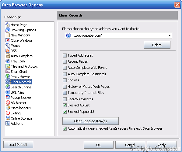 [Orca Browser - Options - Clear Records[2].png]