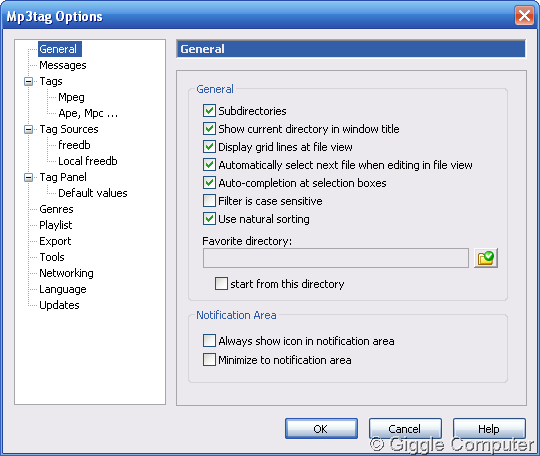 Mp3Tag - Option
