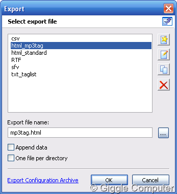 Mp3Tag - Export