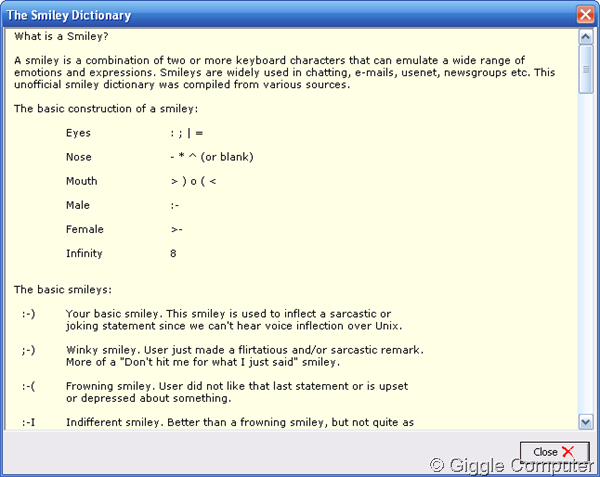 smiley dictionary