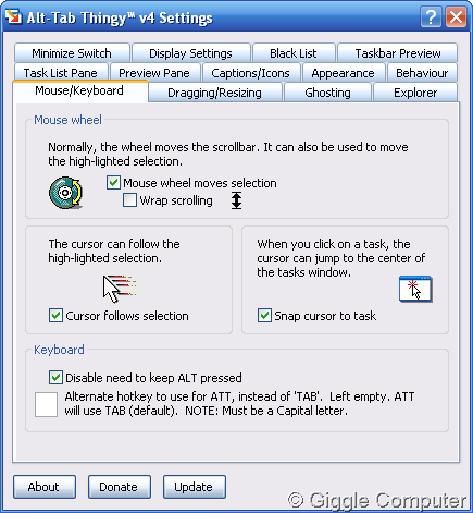 Mouse-Keyboard settings