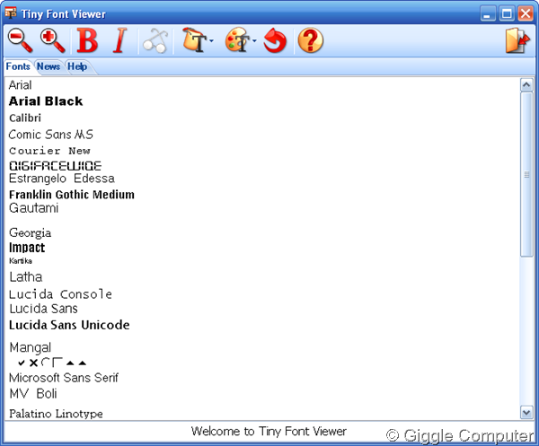 Tiny Font Viewer