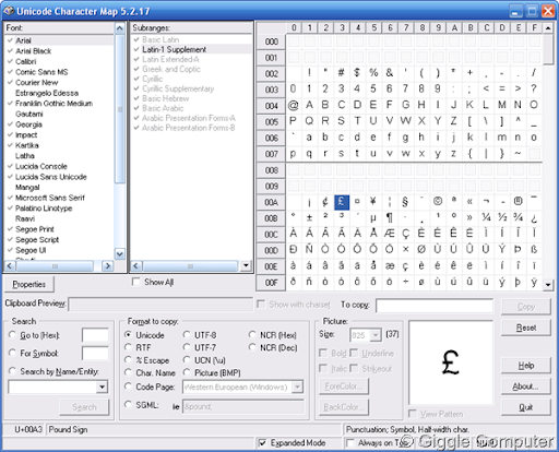 Unicode Character Map