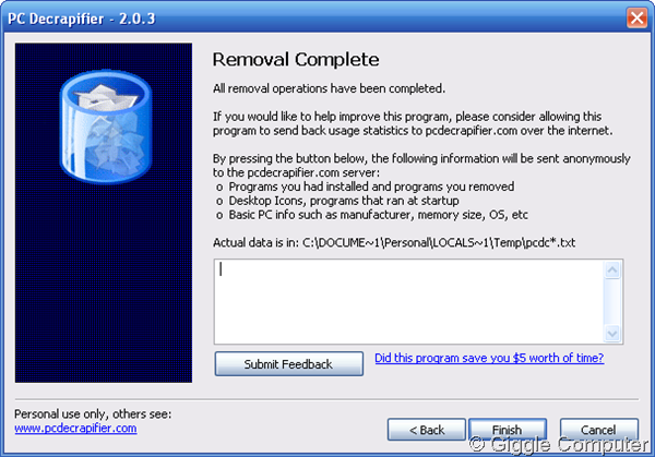 Removal complete