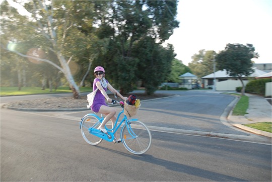 Tara on her Electra Amsterdam bicycle