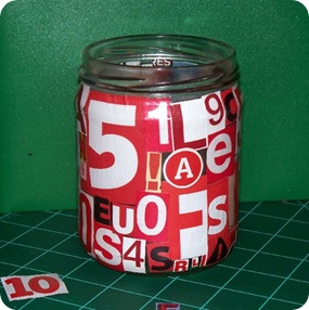 letter jar red