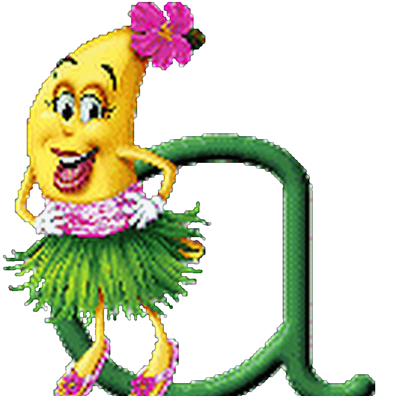 Letras animadas bananas