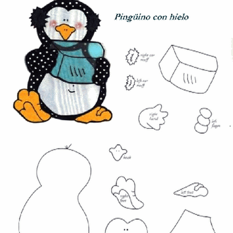 Dibujos recortables para niños pingüinos