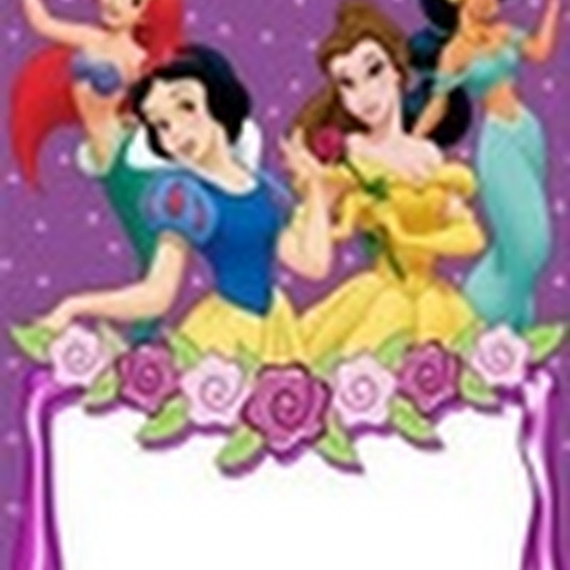Tarjetas Princesas Disney para hacer invitaciones de cumpleaños