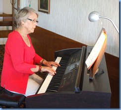 Marlene Forrest, member and President of the Creative Keyboard Club, playing the Clavinova