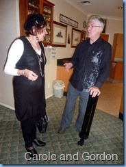 Carole Littlejohn and Gordon Sutherland discussing the Concert!