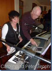 Carole Littlejohn played some duets with Peter Brophy. Carole does not own a Korg Pa1X and so Peter was here helping her to set-up the keyboard