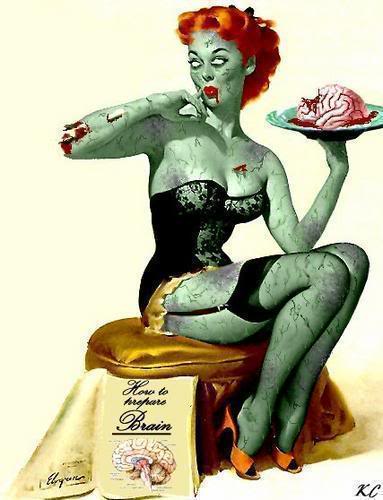 pin up zombie makeup. a Zombie pinup girl this