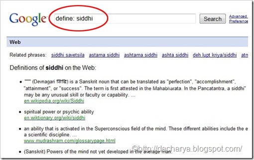 Google as dictionary