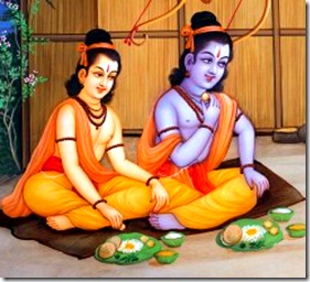 Rama and Lakshmana eating together