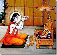 Bharata worshiping Lord Rama's sandals