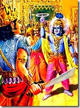 Krishna killing Shishupala