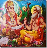Vyasadeva narrates Mahabharata to Ganesha